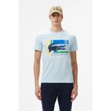 Lacoste Men's Regular Fit Crew Neck Graphic T-Shirt Light Blue Bisiklet Yaka Erkek Tişört Açık Mavi