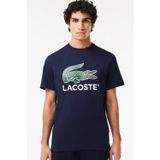 Lacoste Men's Regular Fit Crew Neck Graphic T-Shirt Navy Bisiklet Yaka Erkek Tişört Lacivert