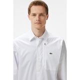 Lacoste Mens Regular Fit White Shirt Standart Kesim Çıtçıt Düğmeli Fermuar Cepli Erkek Gömlek Beyaz - 43
