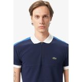 Lacoste Men's Regular Fit Zippered Polo T-Shirt Erkek Fermuarlı Polo Yaka Renk Bloklu Tişört Lacivert