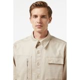 Lacoste Men's Relaxed Fit Beige Shirt Bol Kesim Erkek Gömlek Bej - 45