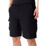 Lacoste Mens Relaxed Fit Black Bermuda Shorts Erkek Kargo Cepli Rahat Kesim Pamuk Keten Şort Siyah