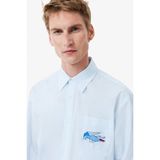 Lacoste Men's Relaxed Fit Blue Shirt Bol Kesim Erkek Gömlek Mavi - XL