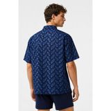 Lacoste Men's Relaxed Fit Navy Shirt Bol Kesim Erkek Kısa Kol Gömlek Lacivert