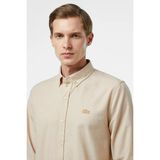 Lacoste Men's Slim Fit Beige Shirt Slim Fit Pamuklu Erkek Gömlek Bej