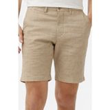 Lacoste Men's Slim Fit Bermuda Shorts Erkek Dar Kesim Keten Bermuda Şort Krem