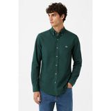Lacoste Mens Slim Fit Green Shirt Dar Kesim Pamuklu Erkek Gömlek Yeşil - XL