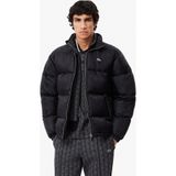 Lacoste Men`s Water-Repellent Monogram Jacquard Down Black Jacket Erkek Suitici Mont Siyah