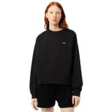 Lacoste Oversized Cotton Womens Sweatshirt Bol Kesim Bisiklet Yaka Pamuklu Kadın Sweatshirt Siyah
