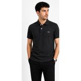 Lacoste Polo Yaka Siyah Regular Fit Paris Metal Logo