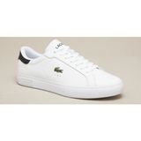 Lacoste Powercourt Leather Erkek Beyaz Sneaker Siyah Detaylı Taban Tipi Malzeme ile Şık - 147-Beyaz