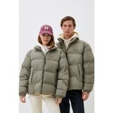 Lacoste Primaloft Neo Synthethic Fill Loose Unisex Dik Yaka Gizli Kapüşon Bol Kesim Haki Mont