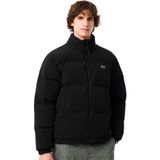 Lacoste Relaxed Fit Down Fill Mens Jacket Gizlenebilir Kapüşonlu Rahat Kesim Suya Dayanıklı Erkek Kaz tüyü Mont Siyah