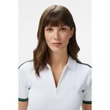 Lacoste Slim Fit Kadın Kısa Kollu Yarım Fermuarlı Polo Yaka Beyaz Triko %65 Viskon %35 Polyamid - 38