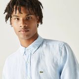 Lacoste Slim Fit Keten Gömlek - Mavi