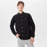 Lacoste Slim Fit Keten Gömlek - Siyah - 2XL