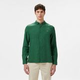 Lacoste Slim Fit Keten Gömlek - XL - Yeşil