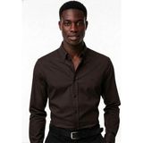 Lacoste Slim Fit Pamuk Paris Gömlek - Kahve - 2XL