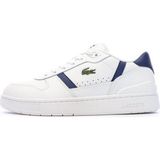 Lacoste T-Clip Leather Mens Sneaker Hakiki Deri Günlük Spor Ayakkabı Beyaz Mavi - Beyaz - Buz - Mavi