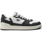 Lacoste T-Clip Set Leather Mens Sneaker Hakiki Deri Erkek Günlük Spor Ayakkabı Siyah Beyaz - Siyah - Beyaz