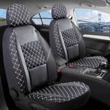 Lada Niva Deri Detaylı Oto Koltuk Kılıfı Ön Arka Set Siyah Beyaz Alpine Model Şhn - Siyah - Beyaz