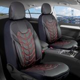 Lada Niva Uyumlu Full Deri Oto Koltuk Kılıfı Ön Arka Set Classy Model Kırmızı Siyah Sc - Kırmızı - Siyah
