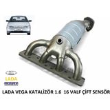 Lada Vega 2110 2111 2112 Manifold Katalizör Katalitik Konvektör 1.6 16 Valf Çift Sensörlü Tip Rus 11183120300800