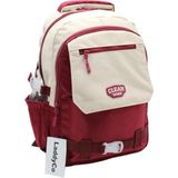 LaddyCo Çok Bölmeli Modern Okul Sırt Çantası Unisex Okul Çantası 26011 - Bordo