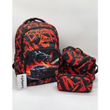 LaddyCo Ilkokul Çantası Erkek Çocuğu 3`lü Set Kırmızı Ilk Okul Çantası Karakter Baskılı Takım - sırt çantası - Çanta ölçüleri: boy 40cm En: 30 cm Genişlik:18 cm, Beslenme ölçüleri: boy: 18 cm En:21 cm Derinlik: 9 cm