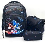 LaddyCo Ilkokul Çantası Erkek Çocuğu 3`lü Set Siyah Ilk Okul Çantası Karakter Baskılı Takım - sırt çantası - 0TB-Siyah - Çanta ölçüleri: boy 40cm En: 30 cm Genişlik:18 cm, Beslenme ölçüleri: boy: 18 cm En:21 cm Derinlik: 9 cm