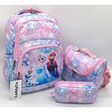 Laddyco Ilkokul Çantası Kız Çocuğu 3`lü Set Renkli Ilk Okul Çantası Karakter Baskılı Takım - sırt çantası - Pudra - Mavi - Çanta ölçüleri: boy 40cm En: 30 cm Genişlik:18 cm, Beslenme ölçüleri: boy: 18 cm En:21 cm Derinlik: 9 cm