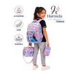 LaddyCo Kız Çocuk İlk Okul Çantası Suya Dayanıklı Kumaş 3'lü İlkokul Çanta Seti Mavi