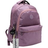LaddyCo Saten Suya Dayanıklı Kumaş Unisex Siyah Okul Sırt Çantası 2200 Siyah - Mürdüm