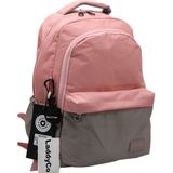 LaddyCo Saten Suya Dayanıklı Kumaş Unisex Siyah Okul Sırt Çantası 2200 Siyah - Pudra - Vizon