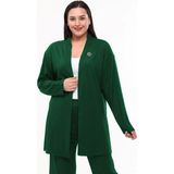 Laden Büyük Beden Kadın Anne Yazlık Baharlık Bürümcük Kumaş Pantolon Hırka Ikili Takım - 46 - 48 - Zümrüt Yeşil