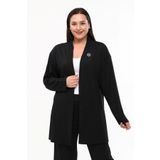 Laden Büyük Beden Kadın Yazlık Baharlık Bürümcük Kumaş Siyah Pantolon Hırka Anne Ikili Takım