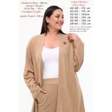 Laden Büyük Beden Kadın Yazlık ikili Broşlu Anne Takım Nefes Alan Bürümcük Kumaş Pantolon Hırka Vizon