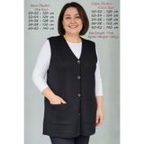 Laden Triko Kadın Büyük Beden Kadın Çelik Örgü Kalın Kışlık Anne Boncuklu Tüylenmez Siyah Yelek
