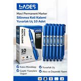 Lades Permanent Marker Silinmez Koli Kalemi Yuvarlak Uç 10 Adet