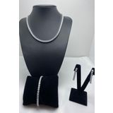 Ladidaa Su Yolu Kolye Bileklik Küpe Set 4mm