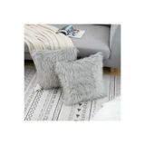 LadiesHome Açık Gri Peluş Kırlent Kılıfı 1.sınıf Kumaş