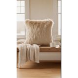 LadiesHome Açık Kahve Peluş Kırlent Kılıfı 1.sınıf Kumaş