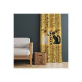 LadiesHome Antik Mısır Motifli Perde – Horus'un Gözü ve Hiyeroglifler ile Şık Tasarım 140x260 CM Tek Kanat