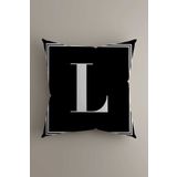 LadiesHome Harfli Kırlent Yastık Kılıfı - L Harfi - 43x43 Cm