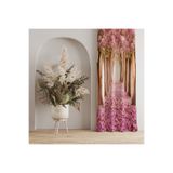 LadiesHome Pembe Çiçekli Ağaç Yolu Desenli Fon Perde – Romantik ve Estetik Dokunuş 140x260 CM Tek Kanat