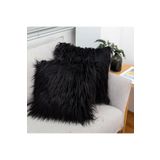 LadiesHome Siyah Peluş Kırlent Kılıfı 1.sınıf Kumaş