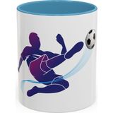 Ladijital Isme Özel Futbol Görselli Kupa - Mavi - Beyaz