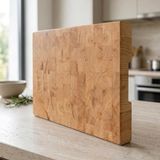 Ladin End Grain Kesme Tahtası 41x26x4 cm | Masif Ahşap Kasap Bloku | El Yapımı Kalın Doğrama Tahtası | Profesyonel Kesme Tahtası