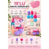 Lady Beauty Makyaj Sünger Seti Özel Kavanoz Kutulu - --