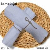 Lady Coco Bambu Kraş Şal (Gümüş Gri) 332-124
